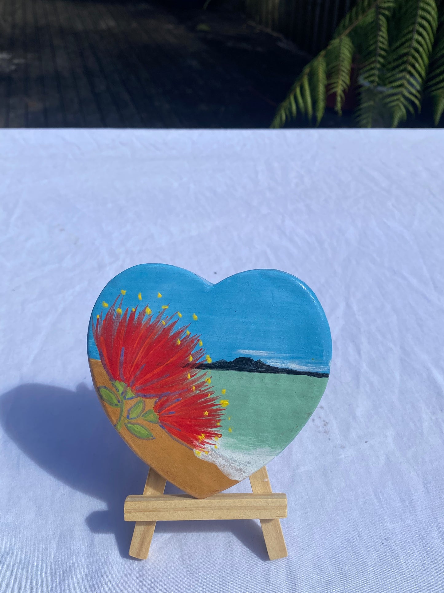 Hand Decorated Pohutukawa Rangitoto Island Wall Art