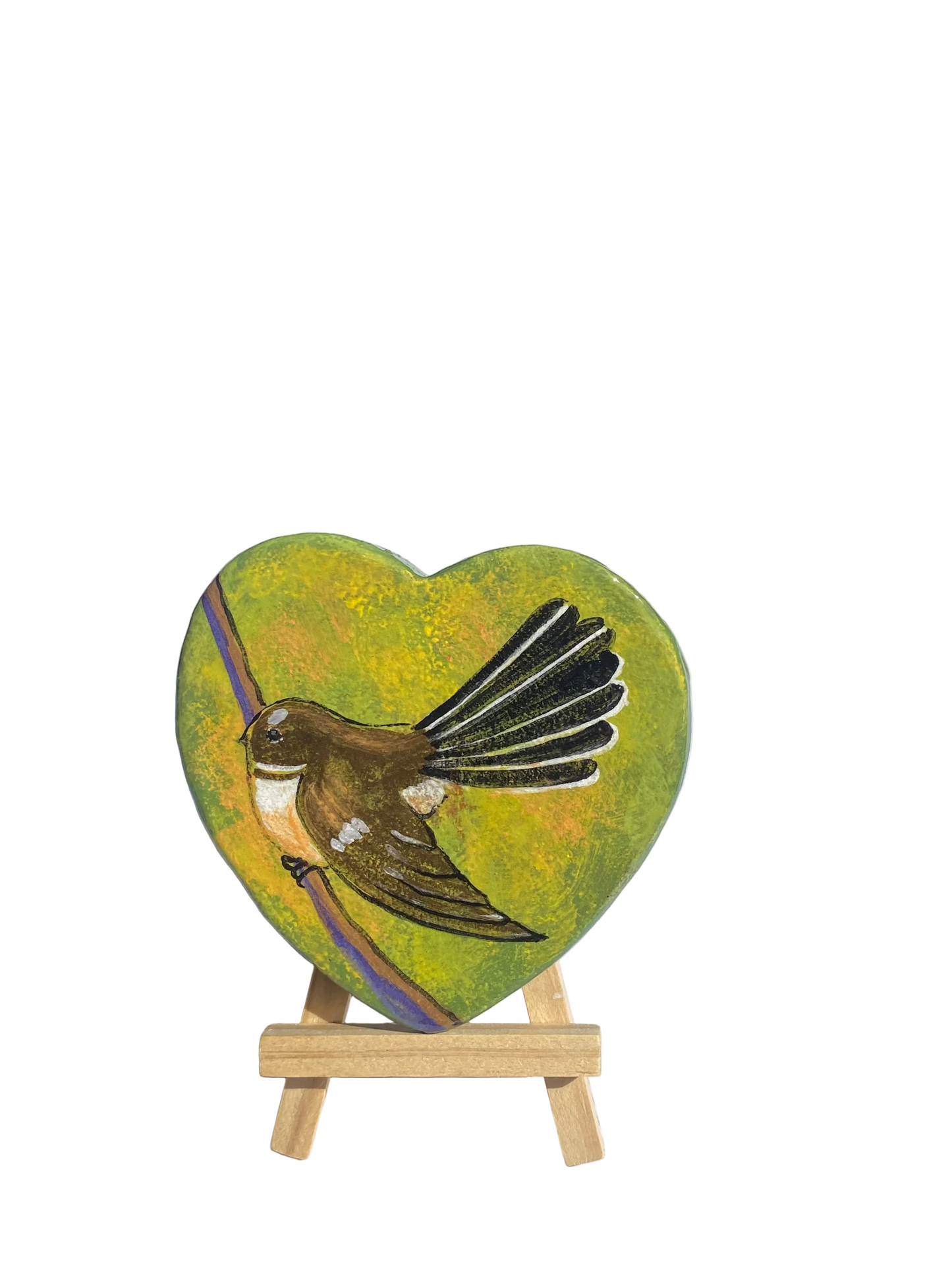 Hand Decorated Fantail in the Forest Wall Art