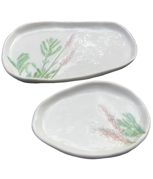 Lavender plate Set of 2 Porcelain