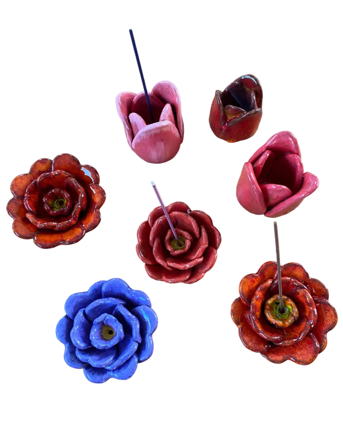 Rose Incense Holder Orange highlighted Wall Art