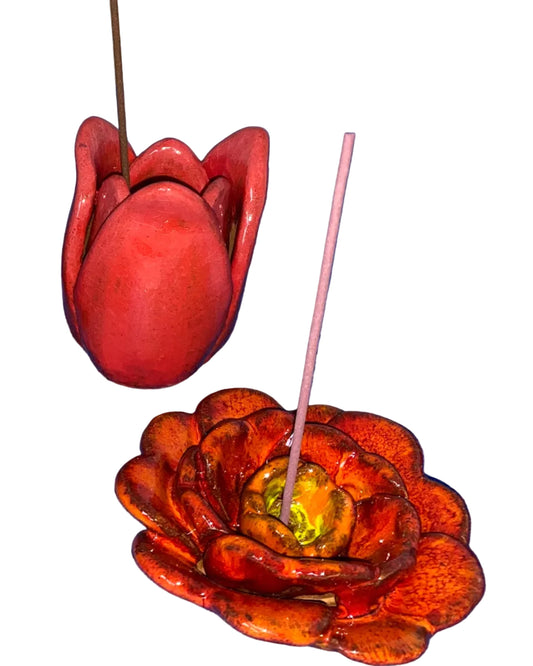 Tulip Incense Holder Red