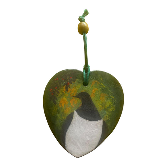 Artisan Heart Decor with Kererū Design - Unique New Zealand Souvenir