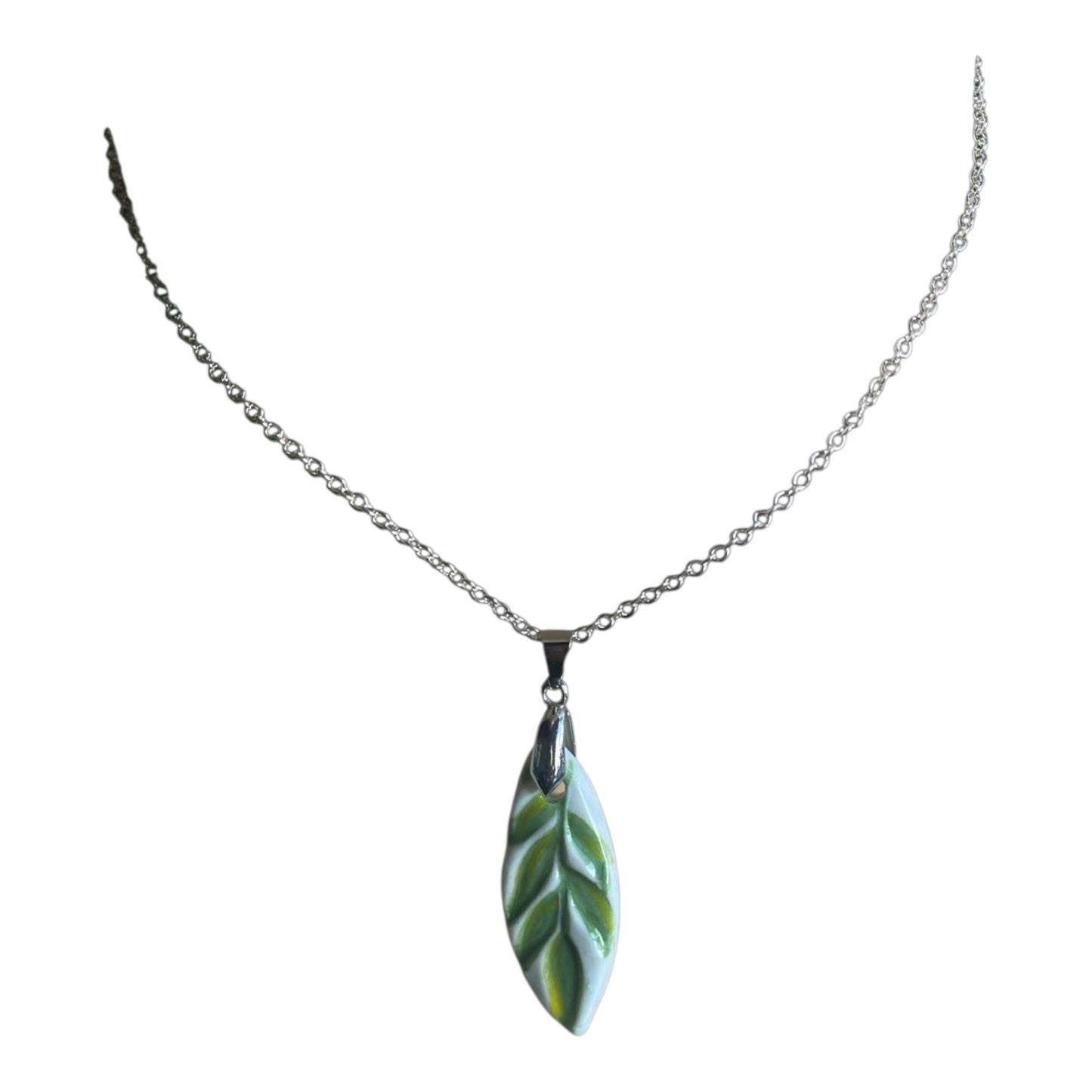 Kiwi Leaf Ceramic Pendant - Wabi Sabi Collection