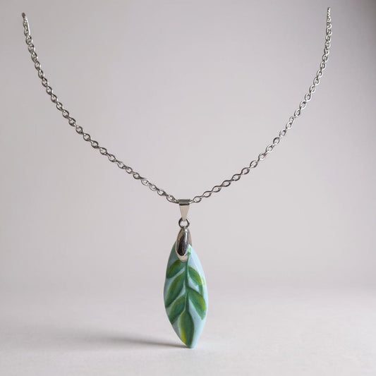 Kiwi Leaf Ceramic Pendant - Wabi Sabi Collection