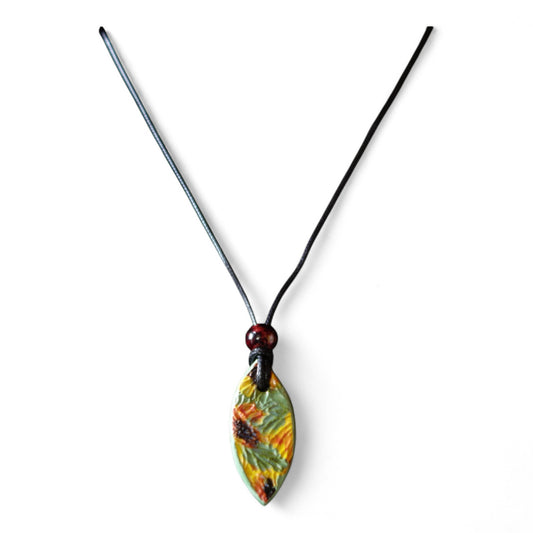 ceramic pendant with van Gogh sunflower
