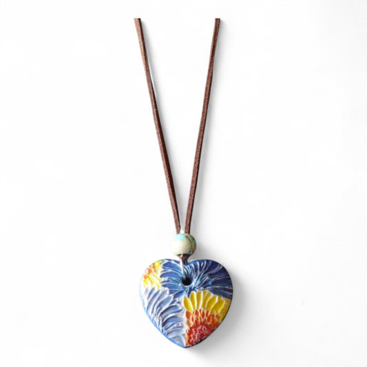 Van Gogh Sunflower du Jardin Range: Hand-Painted Ceramic Pendants