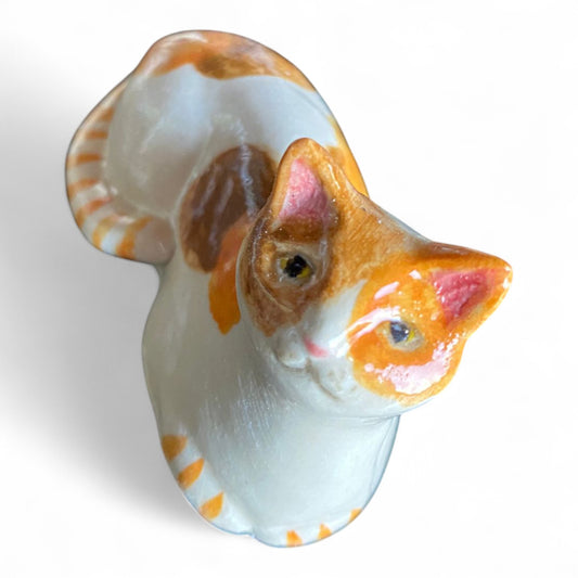 Porcelain Taby Cat Figurine