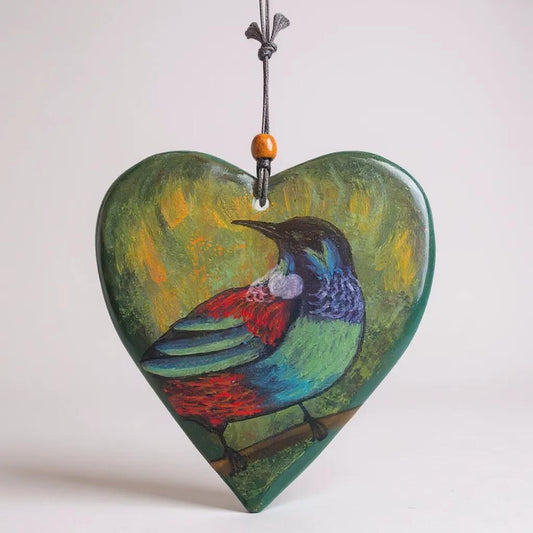 A Heart of New Zealand: The Hand-Painted HeartTūī by Yoko d'Arnaud