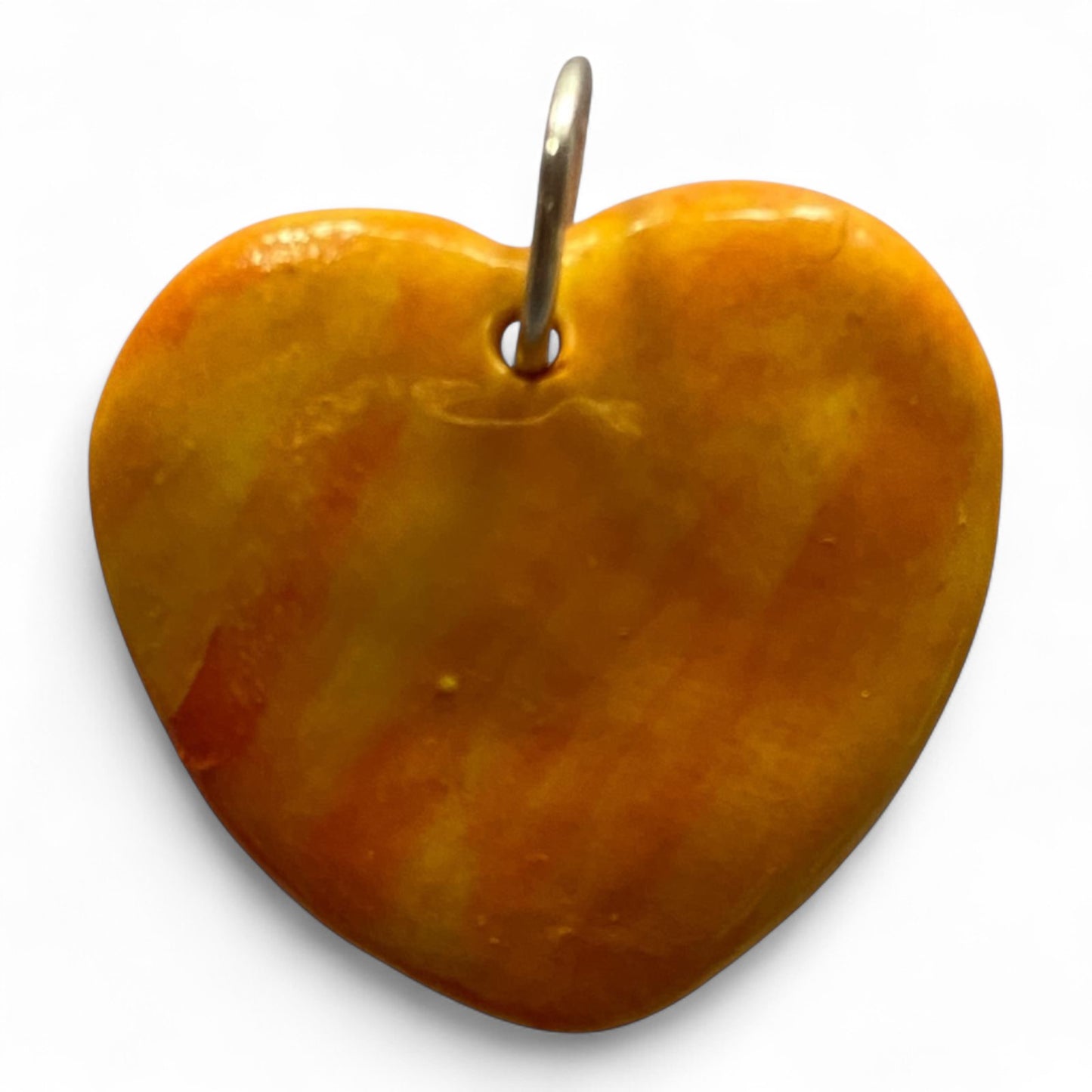 "Golden Glow" Handcrafted Ceramic Heart Pendant