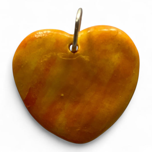 "Golden Glow" Handcrafted Ceramic Heart Pendant