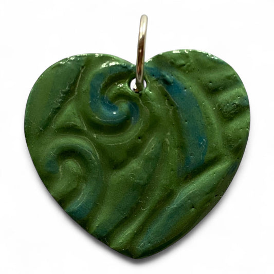 "Forest Heart" Handcrafted Ceramic Heart Pendant