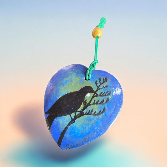 Handmade Ceramic Tui Heart Wall Art