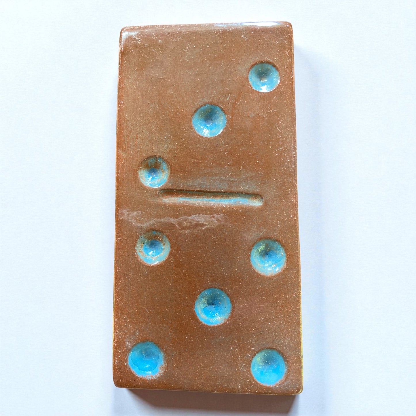 Brown Domino Tile with Yellow Dots