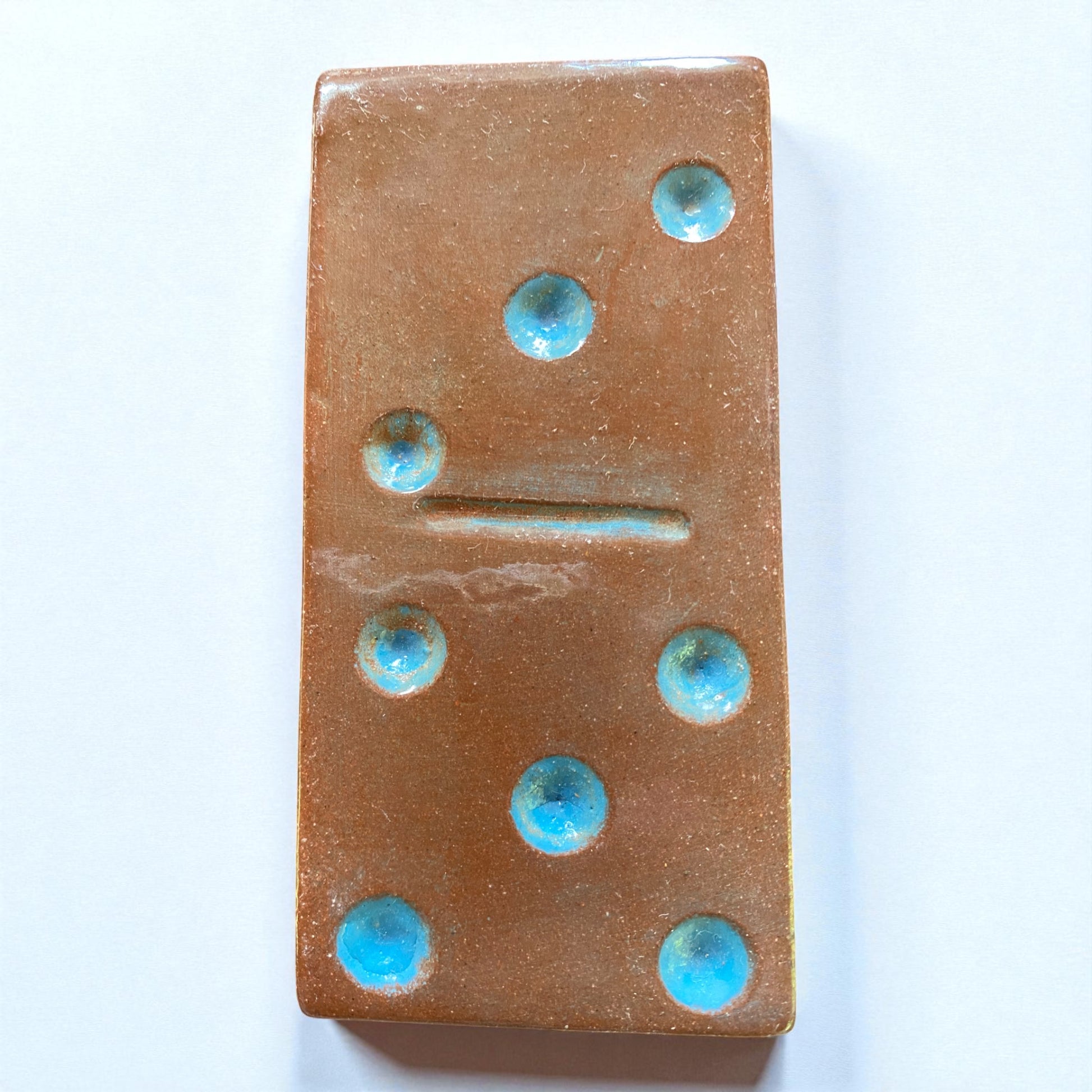 Brown Domino Tile with Yellow Dots