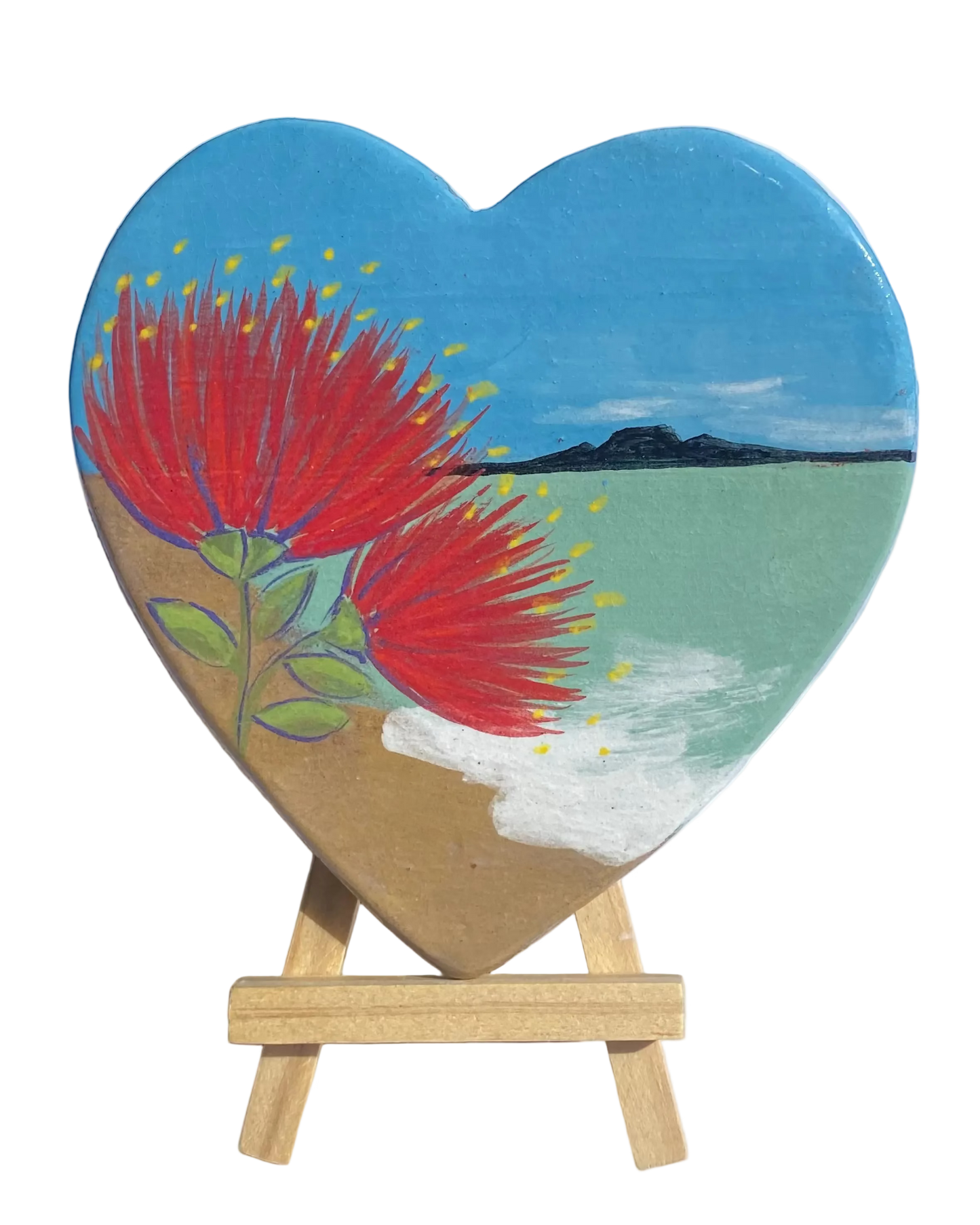Hand Decorated Pohutukawa Rangitoto Island Wall Art