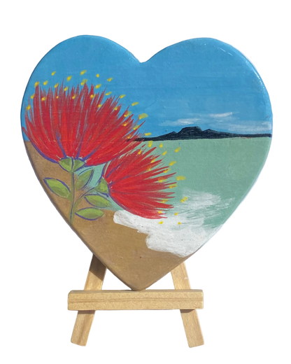 Hand Decorated Pohutukawa Rangitoto Island Wall Art