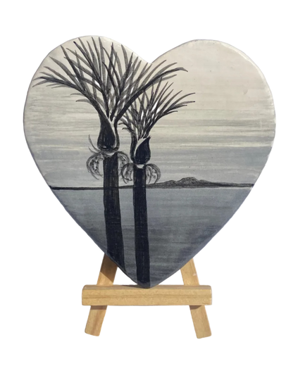 Hand Decorated Nikau Tree Wall Art