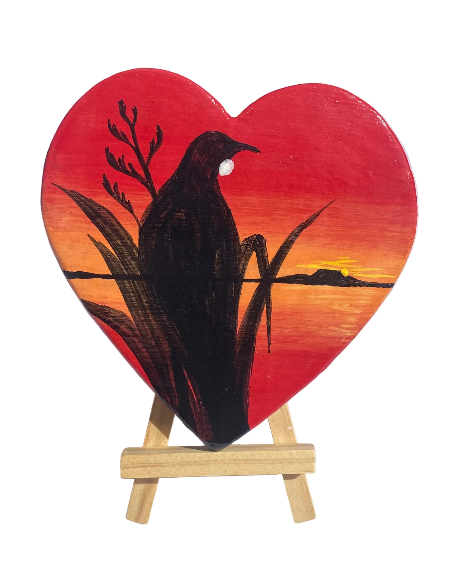 Hand decorated Tui and Flax Wall Art