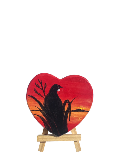 Hand decorated Tui and Flax Wall Art