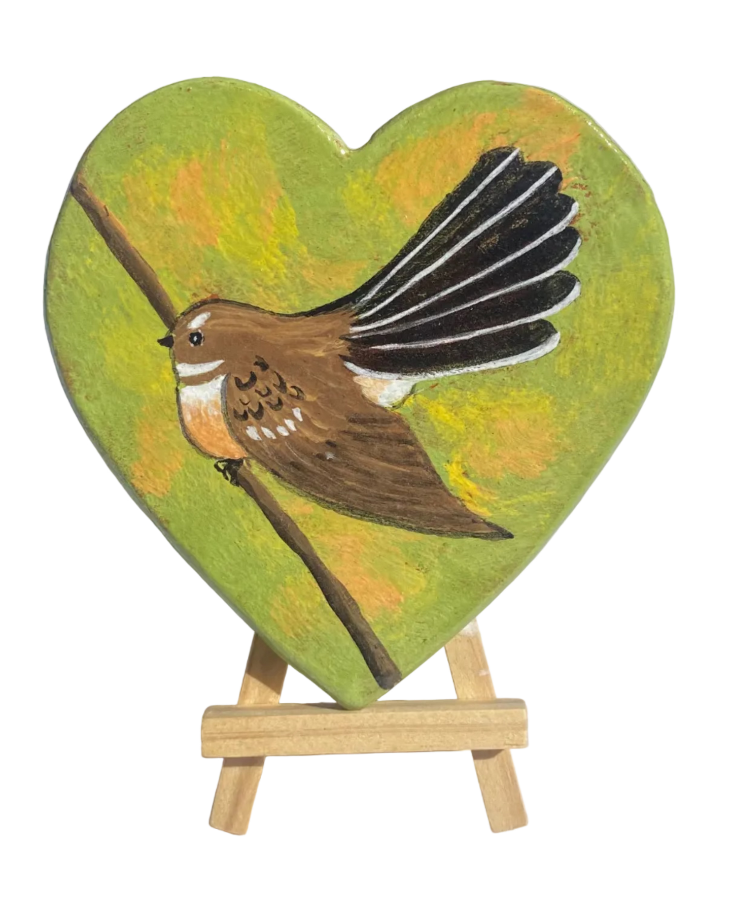 Hand Decorated Fantail in the Forest Wall Art