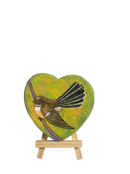 Hand Decorated Fantail in the Forest Wall Art