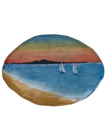 Sail Boats and Rangitoto Wall Art