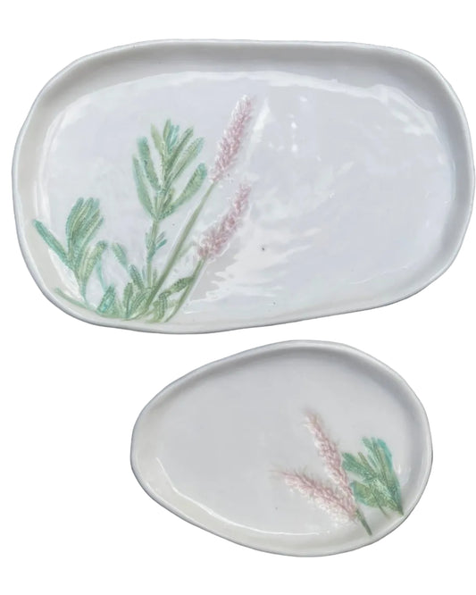 Lavender plate Set of 2 Porcelain