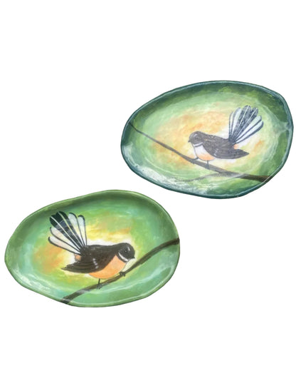 Fantail plate Set of 2 Porcelain