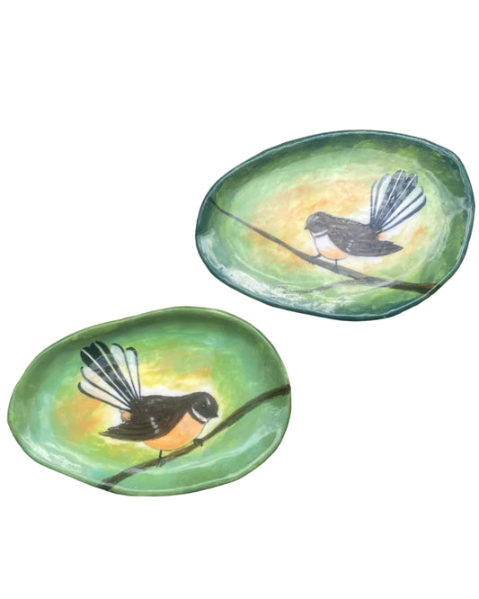 Fantail plate Set of 2 Porcelain