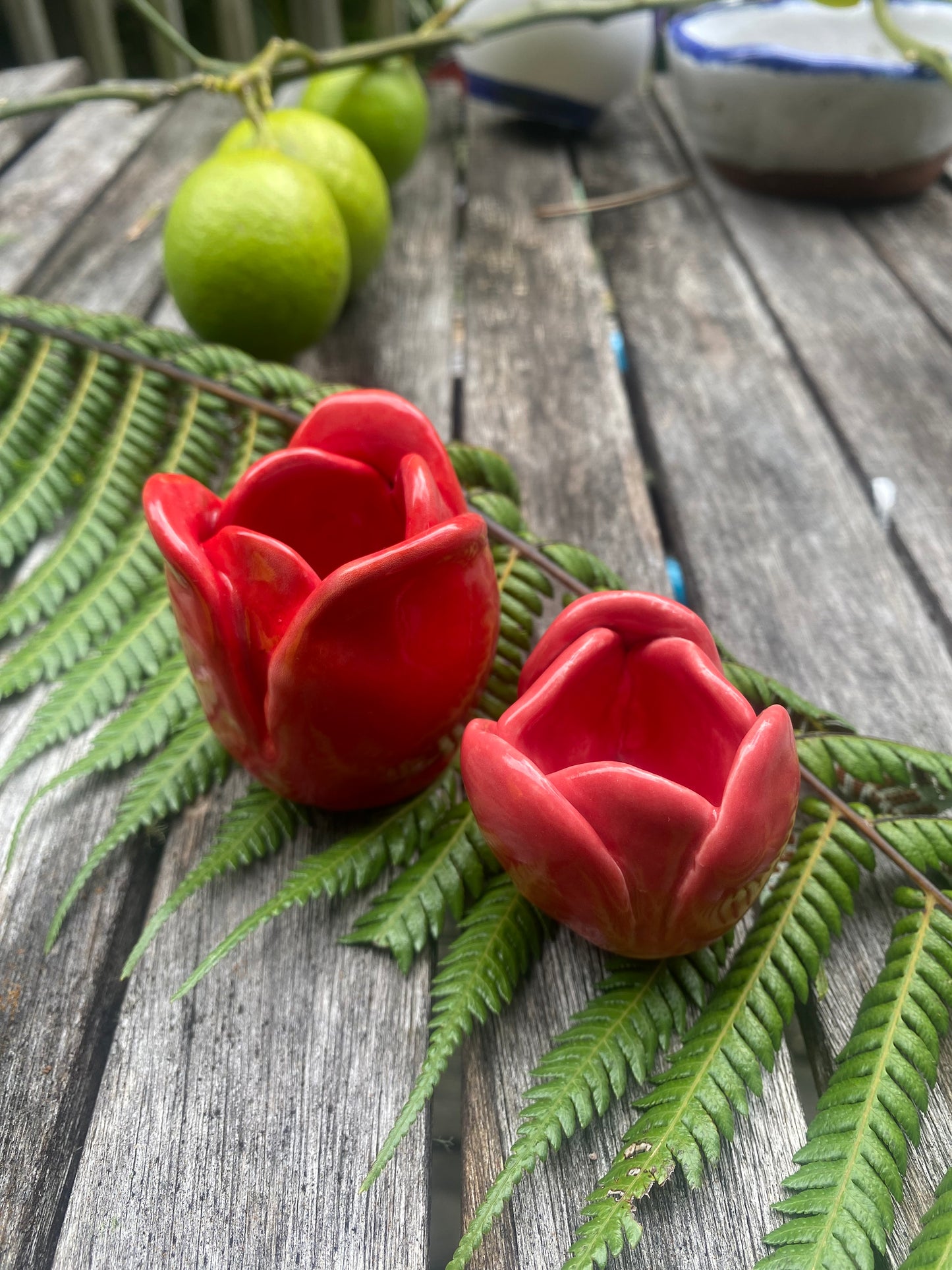 Tulip Incense Holder Red Set of 2