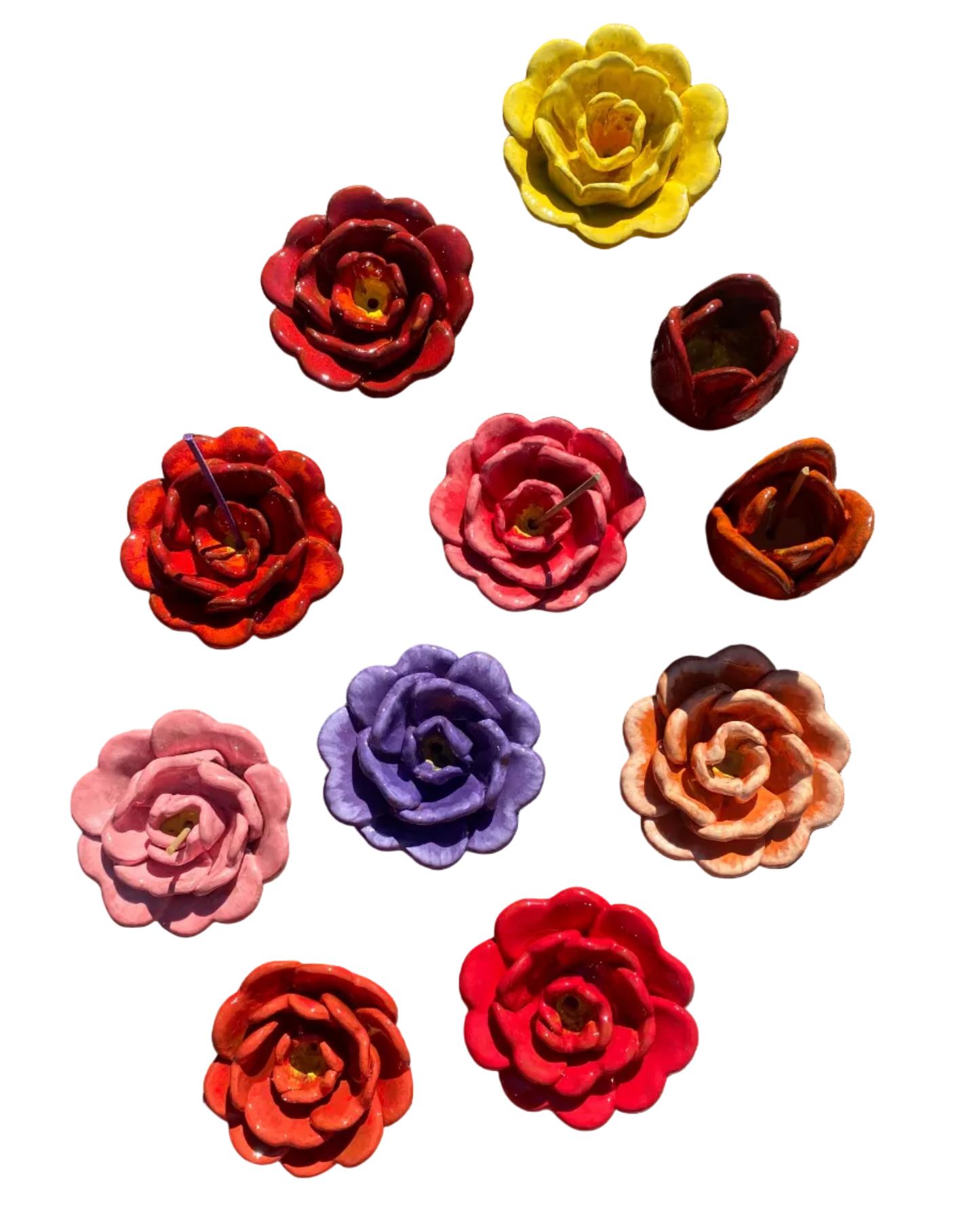 Rose Incense Holder Orange/ Wall Art