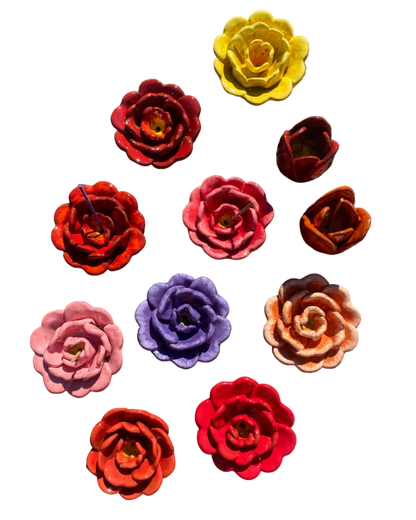 Rose Incense Holder Orange/ Wall Art