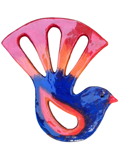 Fantail Red Orange Blue Wall/Garden Art