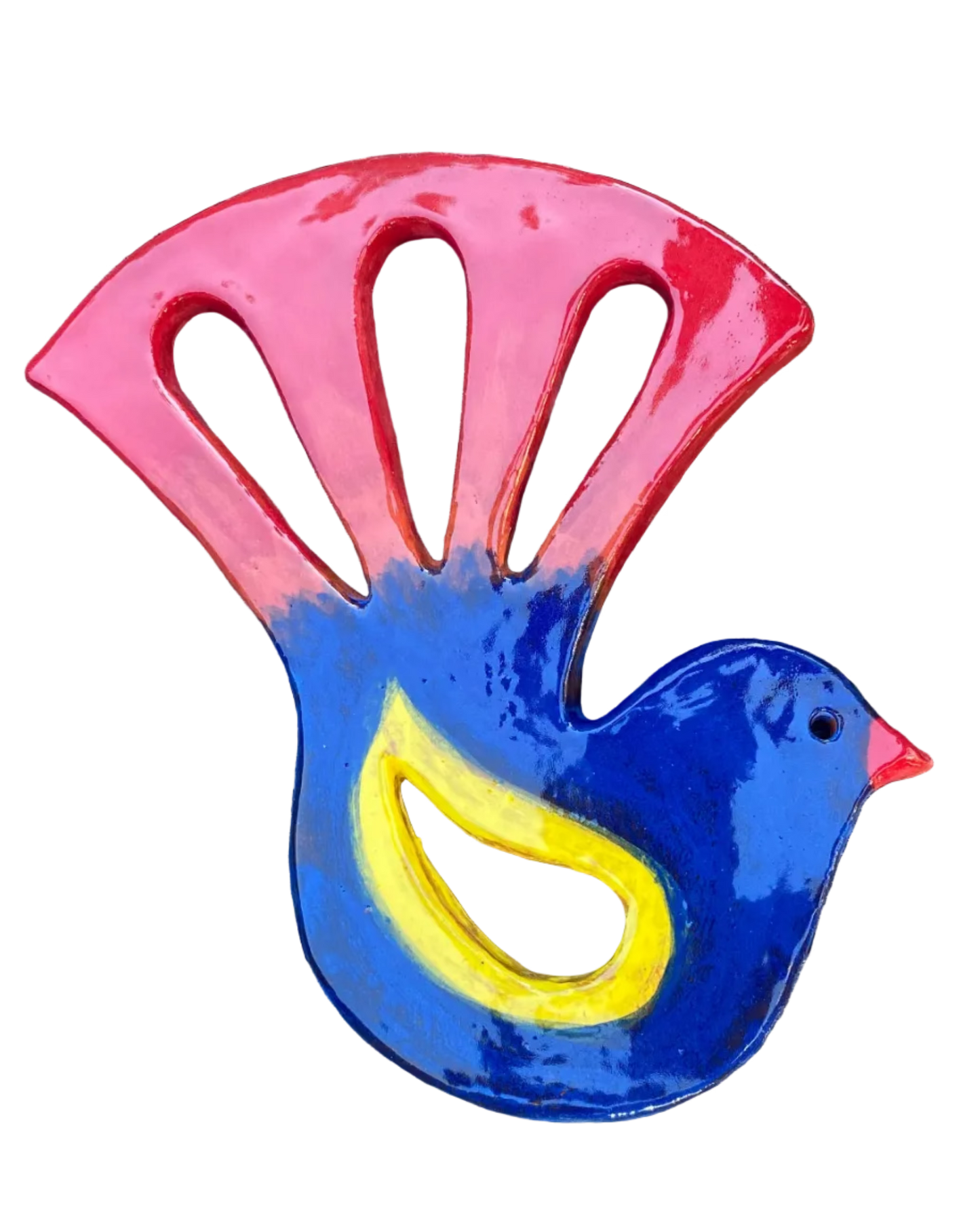 Fantail Red Blue Yellow Wall/Garden Art