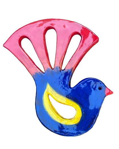 Fantail Red Blue Yellow Wall/Garden Art