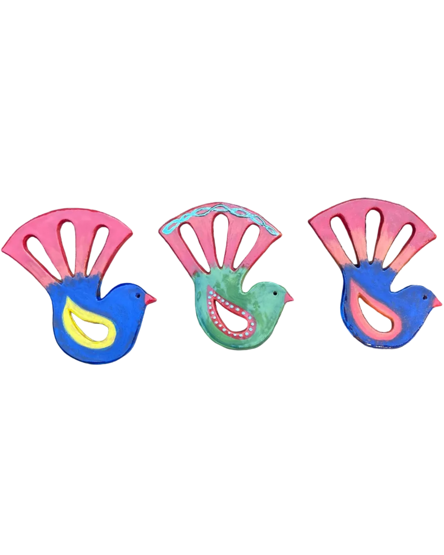 Fantail Red Blue Yellow Wall/Garden Art