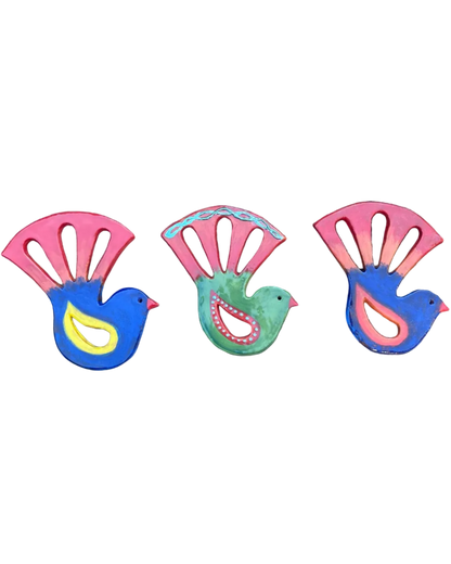 Fantail Red Blue Yellow Wall/Garden Art