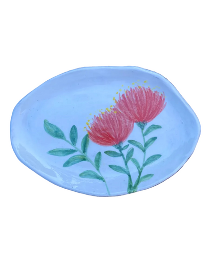 Pohotukawa plate/ Wall Art Water colour While background
