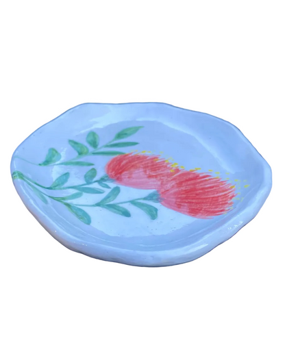 Pohotukawa plate/ Wall Art Water colour While background
