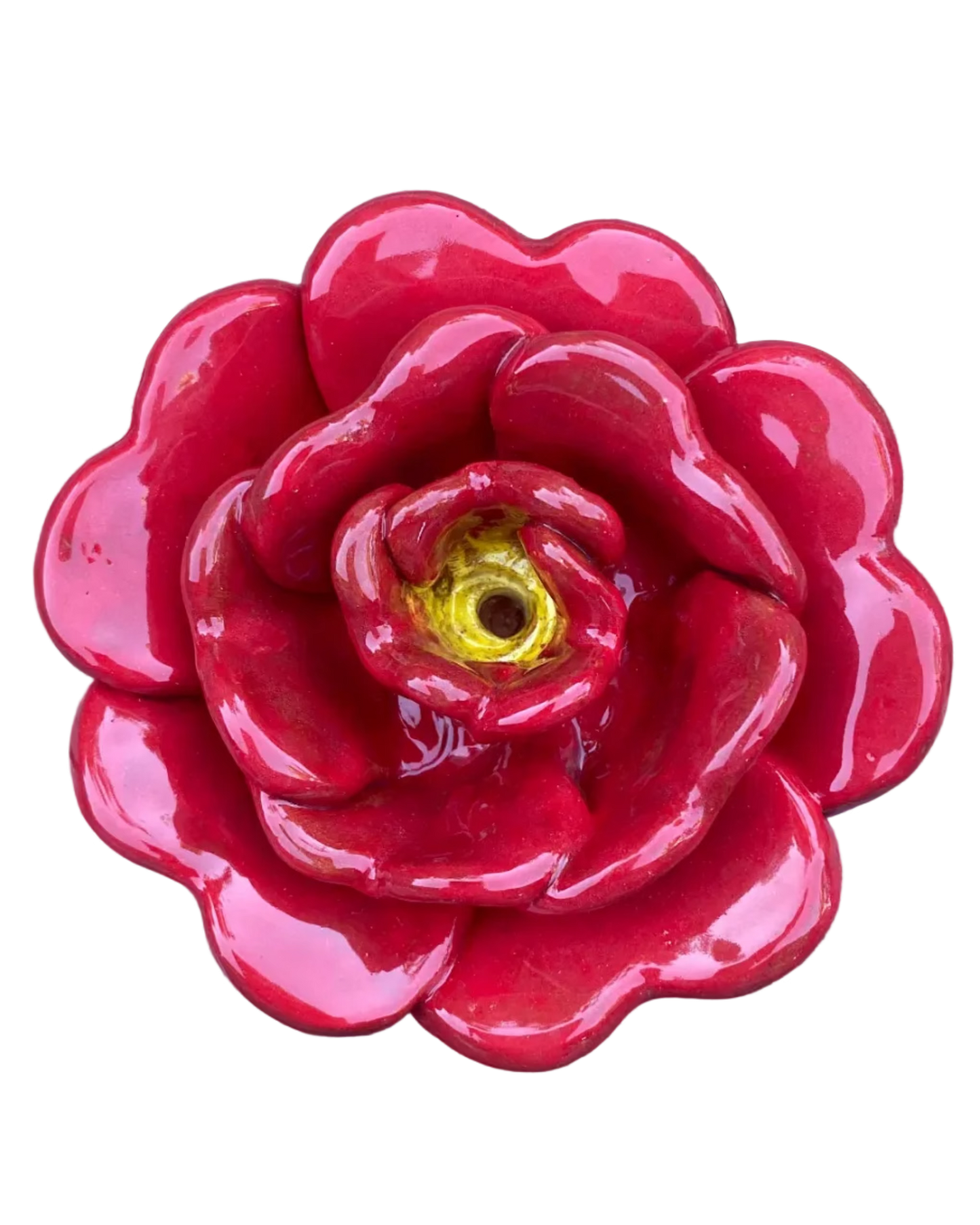 Rose Incense Holder Red /Wall Art