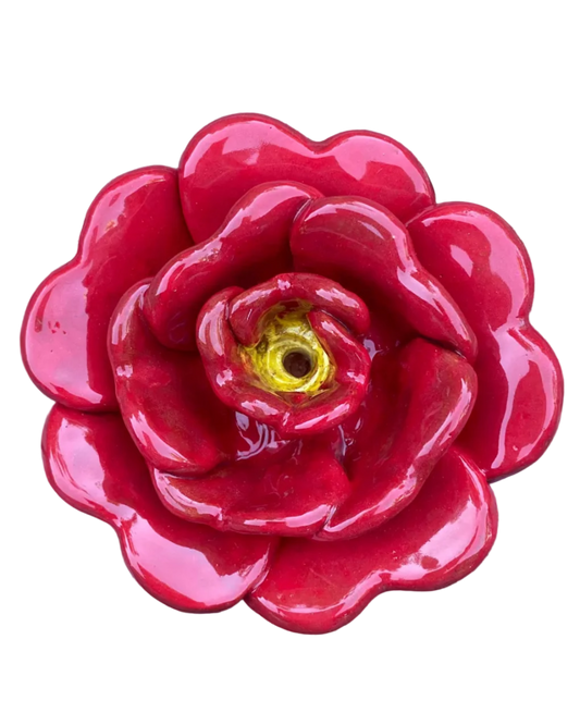 Rose Incense Holder Red /Wall Art
