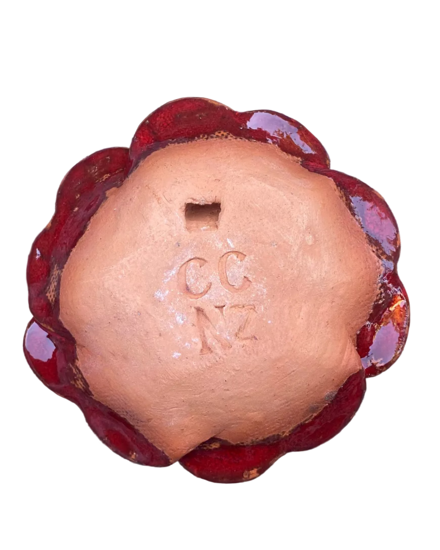 Rose Incense Holder Red, Orange Highlighted  /Wall Art