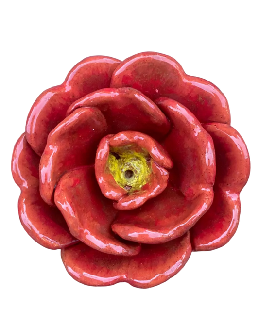 Rose Incense Holder Orange/ Wall Art