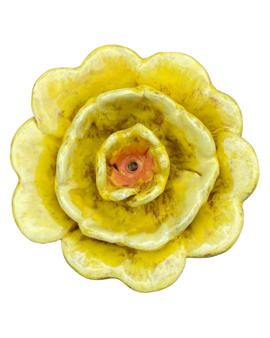 Rose Incense Holder Yellow/ Wall Art