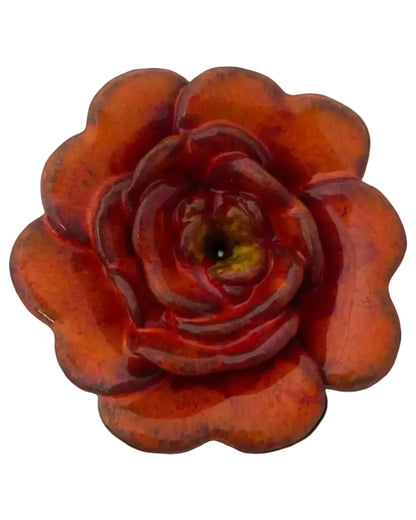 Rose Incense Holder Red Orange Wall Art