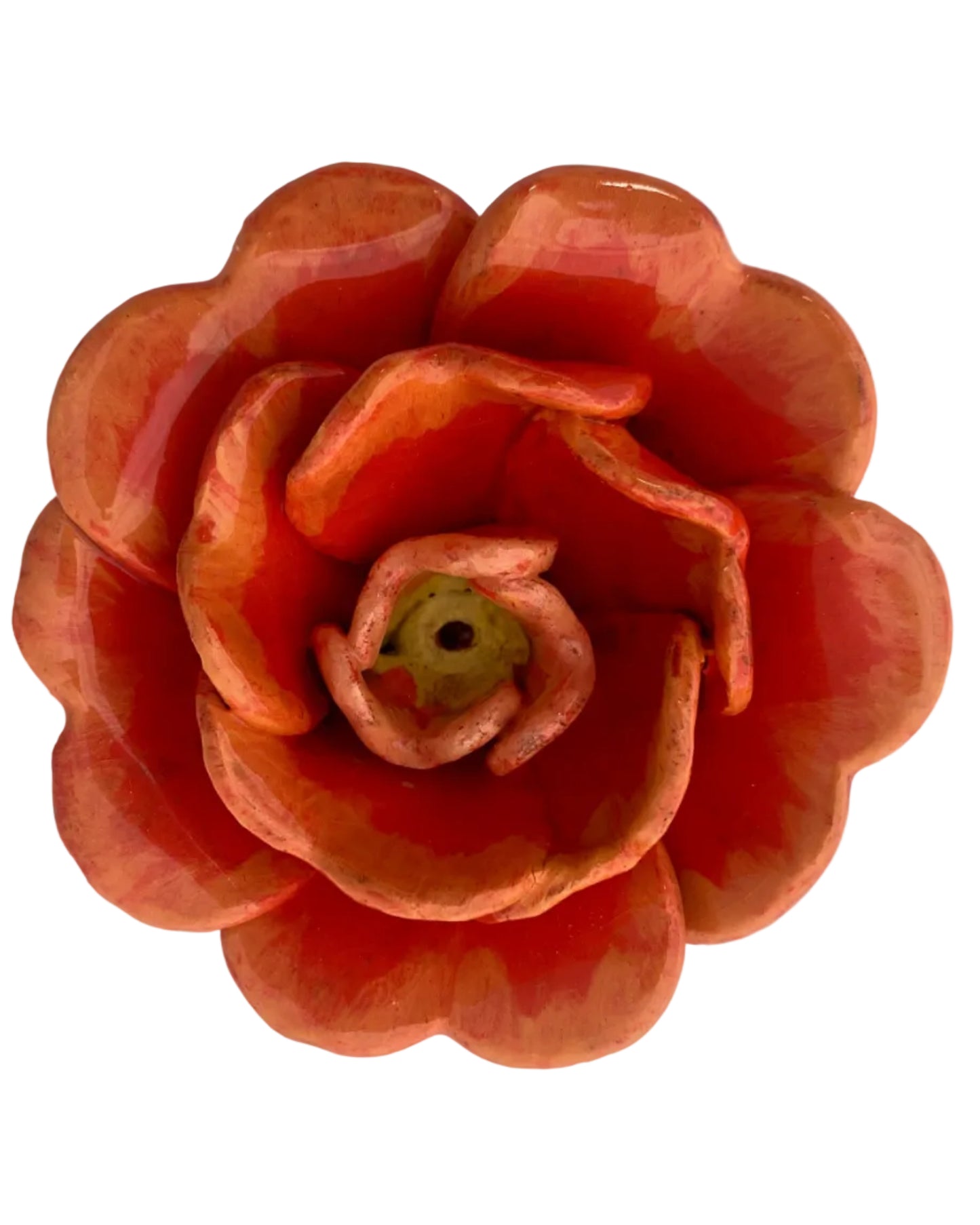 Rose Incense Holder Orange highlighted Wall Art
