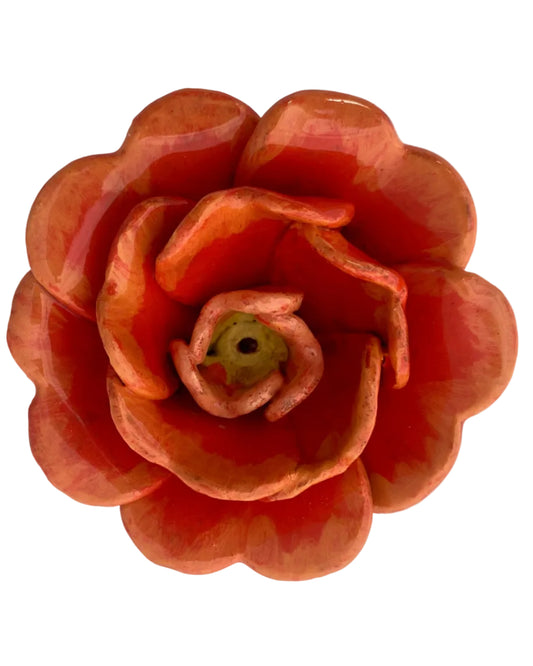 Rose Incense Holder Orange highlighted Wall Art