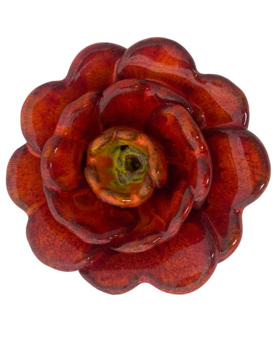 Rose Incense Holder Red Orange /Wall Art