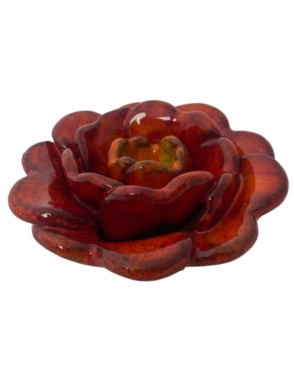 Rose Incense Holder Red Orange /Wall Art