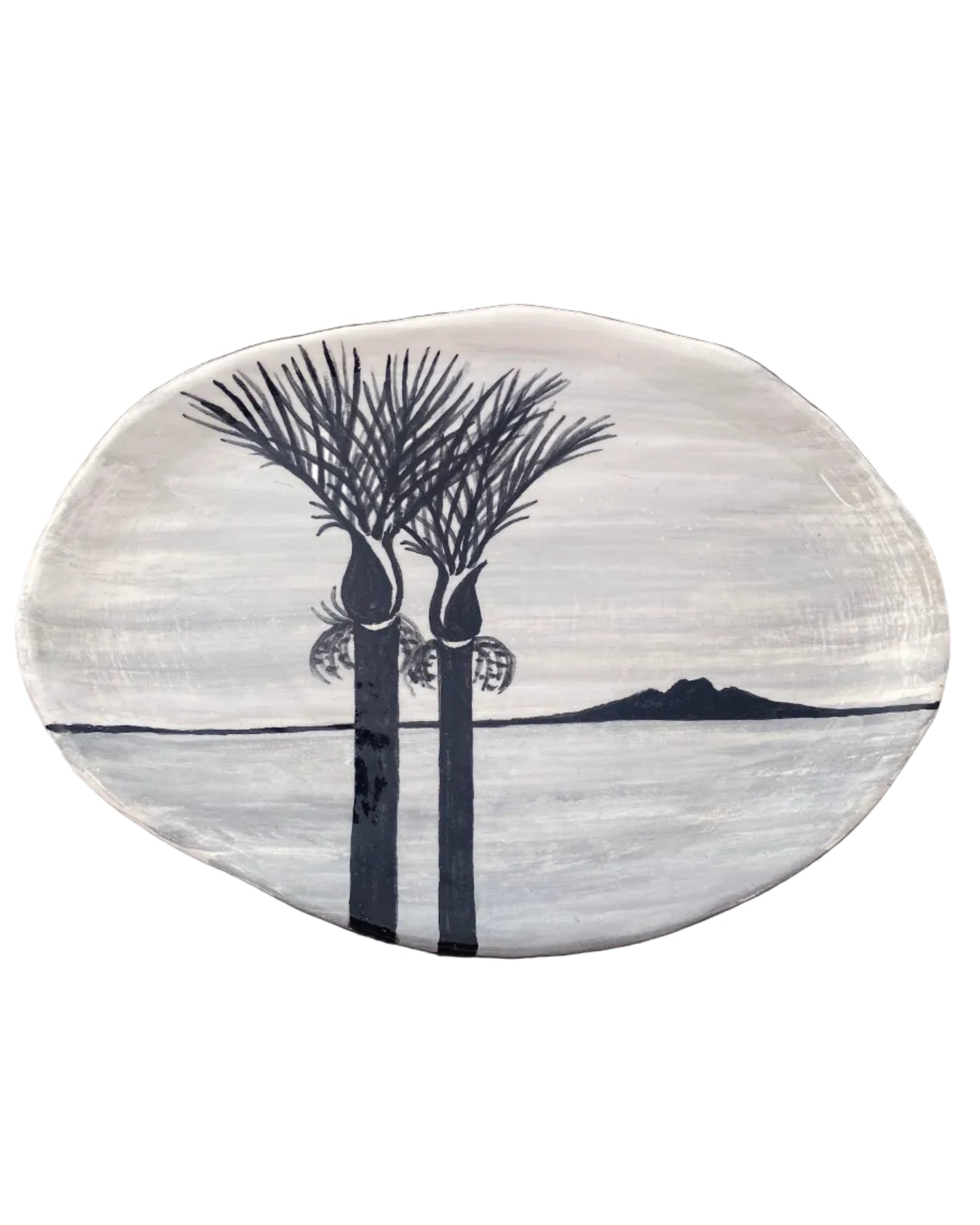 Nikau and Rangitoto Plate/ Wall Art